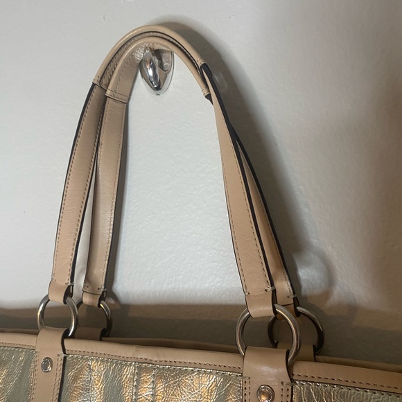 COACH Metro 26141E Metallic Silver Vachetta Leather XL Tote Weekend Bag - Picture 3 of 11